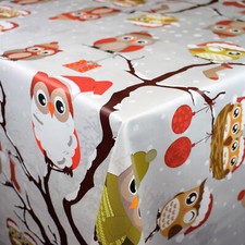 Nappe de Table en Toile Cirée Noël Chouette C144340 Carré Rond Oval