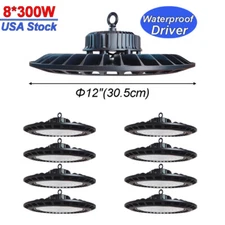 8 Pack 300 W UFO Shop Light Industrial Commercial High Bay Led Lights 30000 Lm