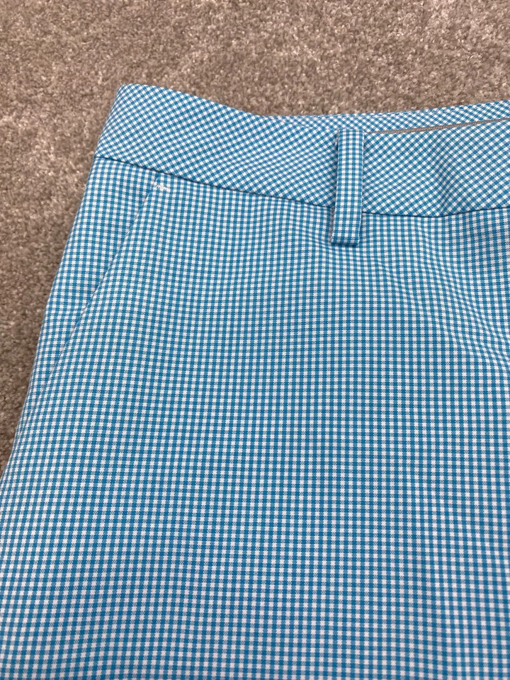 Мужские шорты для гольфа Ashworth 36x10 синие клетчатые плоские передние с четырьмя карманами 6489 - Изображение 2 из 4