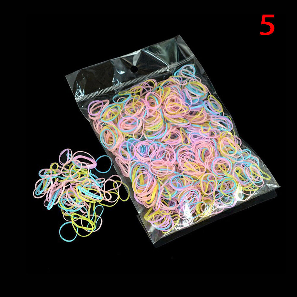 1000 Mini Rubber Bands Soft Elastic Bands for Kid Hair Braids Hair (Vibrant  Color)