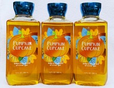 3 Bath Body Works PUMPKIN CUPCAKE Shea Vitamin E Body Wash Shower Gel 10 oz