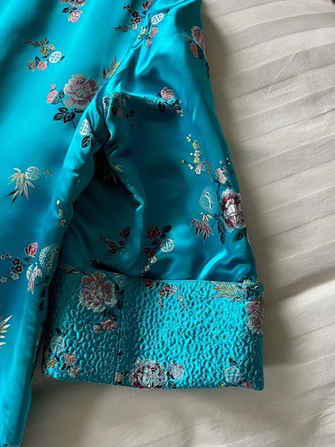 Vintage Satin Chinese Cheongsam Coat, Dress, Dressing Gown, House Coat UK10-12 - Picture 8 of 20