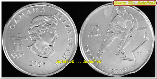 CANADA 2007 CANADIAN QUARTER VANCOUVER OLYMPIC HOCKEY 25 CENT COIN CLIPPED ERROR - Picture 3 of 4