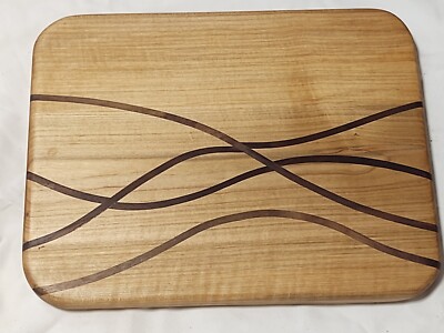 Hand Crafted maple/walnut unique ribbon pattern cutting board 
