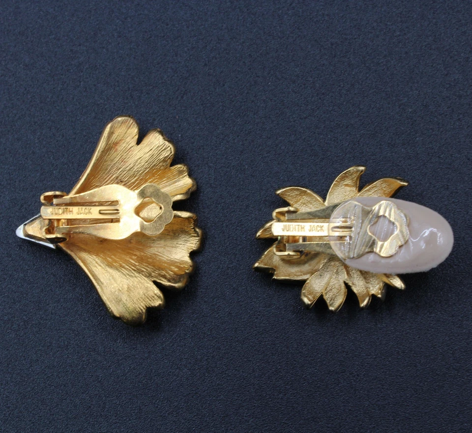 Lote de 12 Pendientes de Perlas Judith Jack Chapados en Oro Marcasita Camafeo Foto 3 de 3