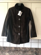 New Ladies Size Small Brown/black Short Lined Coat By Bob Mackie