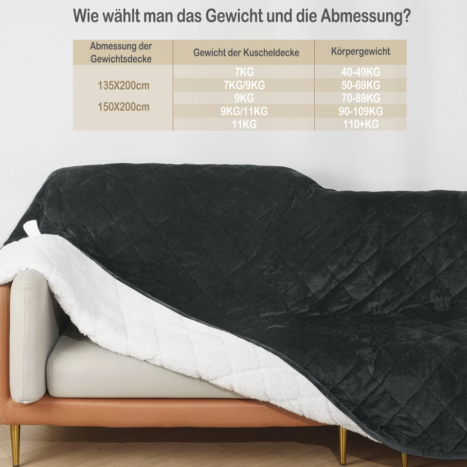 Gewichtsdecke Weighted Blanket Therapiedecke Schwere Baumwolle Sensory Bettdecke - Bild 4 von 4