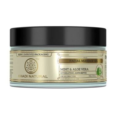 Khadi Natural Mint & Aloe vera Herbal Facial Massage Gel 100gm Free Shipping