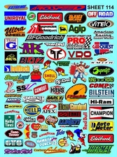 Clear Vinyl Racing Sticker Sheet 114 -R/C MODEL Die-cut-Decal 1/16th -1/12-1/10