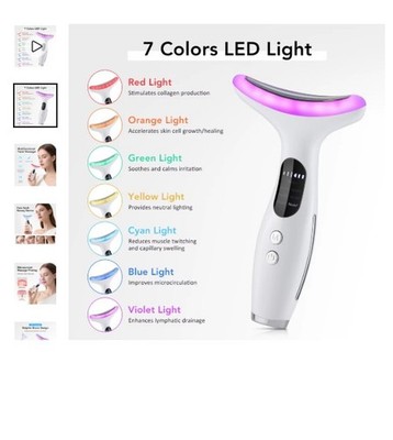 7 Colors LED Lights Neck Face Beauty Device EMS Vibration Massage Improve Neck L