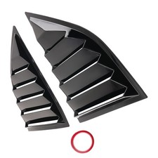 Leftright Side Window Louvers For Dodge Challenger 2008-2022 Gloss Black Abs