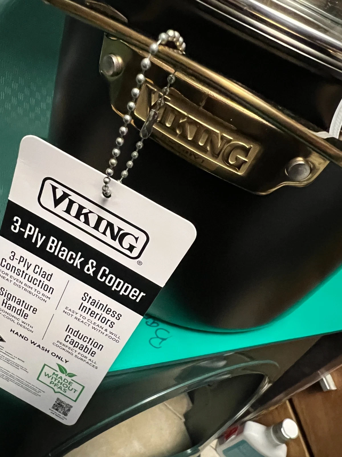 NWT VIKING 8qt 3-Ply Clad Black & Copper Stainless Steel Soup Pot w/Glass Lid