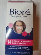 Biore Deep Cleansing Pore Strips 4 Count Blackhead Remover for Nose Oily Skin