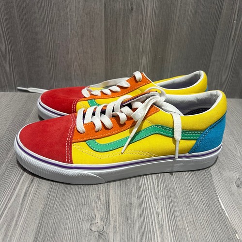 Vans Old Skool Rainbow Colorblock Juniors Size 6 Sneakers 507698 Multi-color