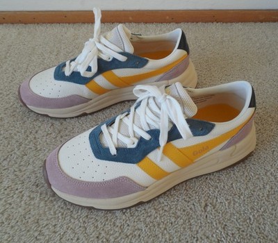 Gola Classics Saturn Quadrant Sneakers in Off White Pastel Pink Sun Women's 9