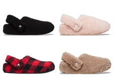 CROCS WOMENS CLASSIC COZZZY FUR SLIPPER CLOG SLIDE