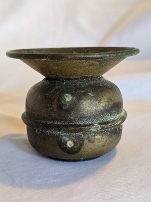 Spittoon Ashtray Vintage Brass Minature 2'' Tall Tobacco Spit Chew Cowboy Texas