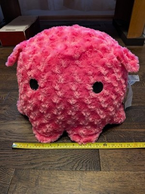 New 14'' Ichi Trading Jumbo FlapJack Octopus Plush Rose Pink Curly Fur Mochi
