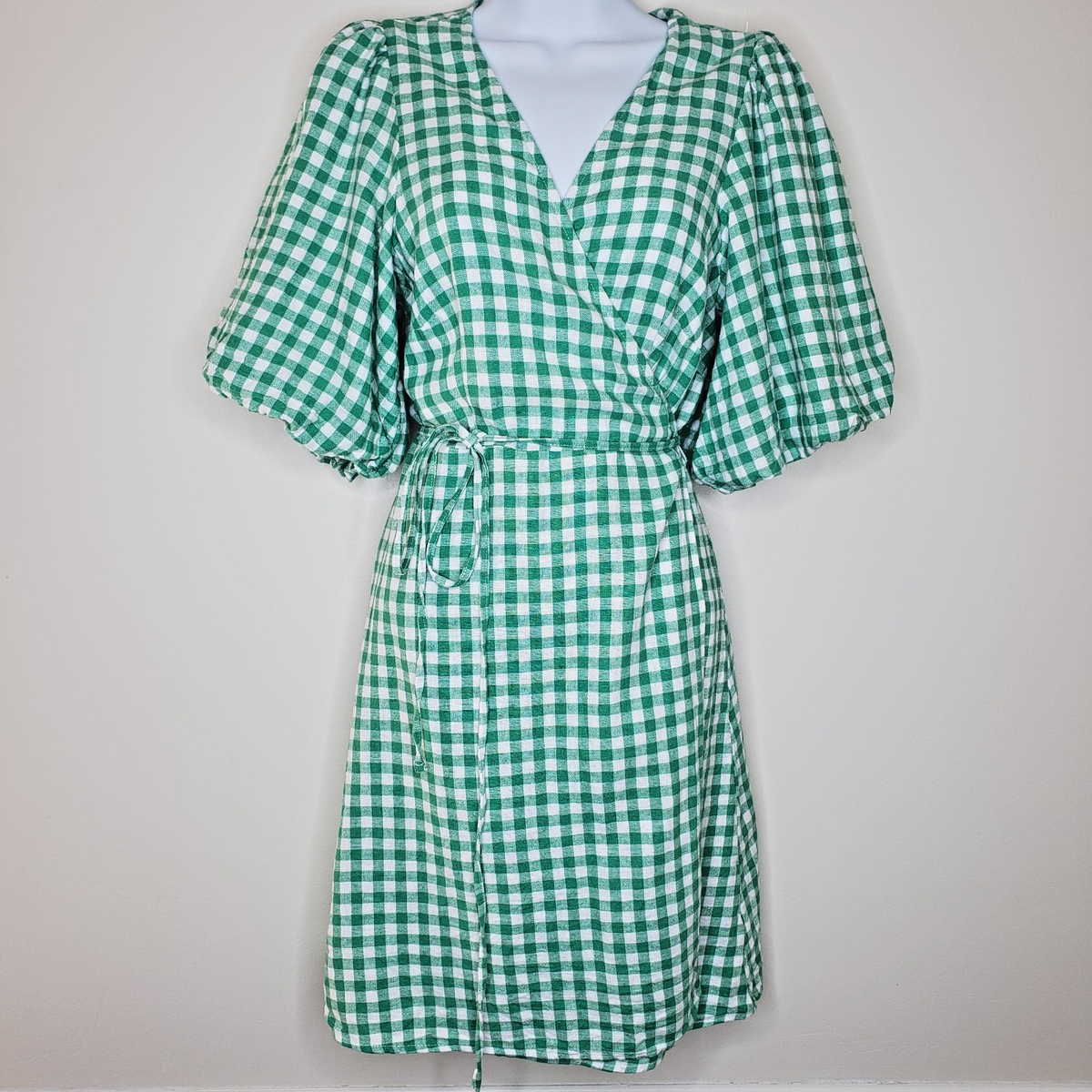 green emerald velvet dress Peggy Wrap Dress in Green Polka Dot