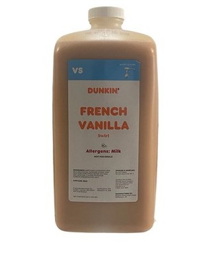 Dunkin French Vanilla Swirl, NO Pump, 64FL OZ/1.89L Per Jug, Free Shipping.