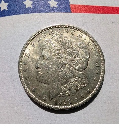 1921-P Morgan Silver Dollar, Final Year, HQ Strike, Pleasant Toning, 90% Silver