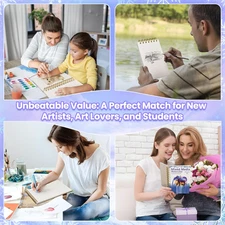 Mixed Media Sketchbook 4" x4”| 30 Sheets 140lb/300g,Spiral - Bound with Tear ...