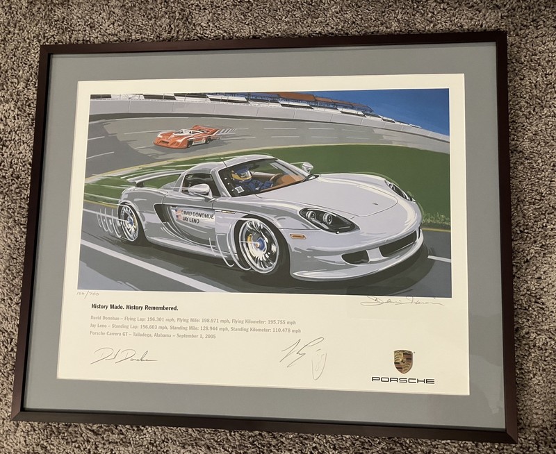 Porsche Carrera GT Jay Leno David Donohue Dennis Simon Signed numbered 100/700