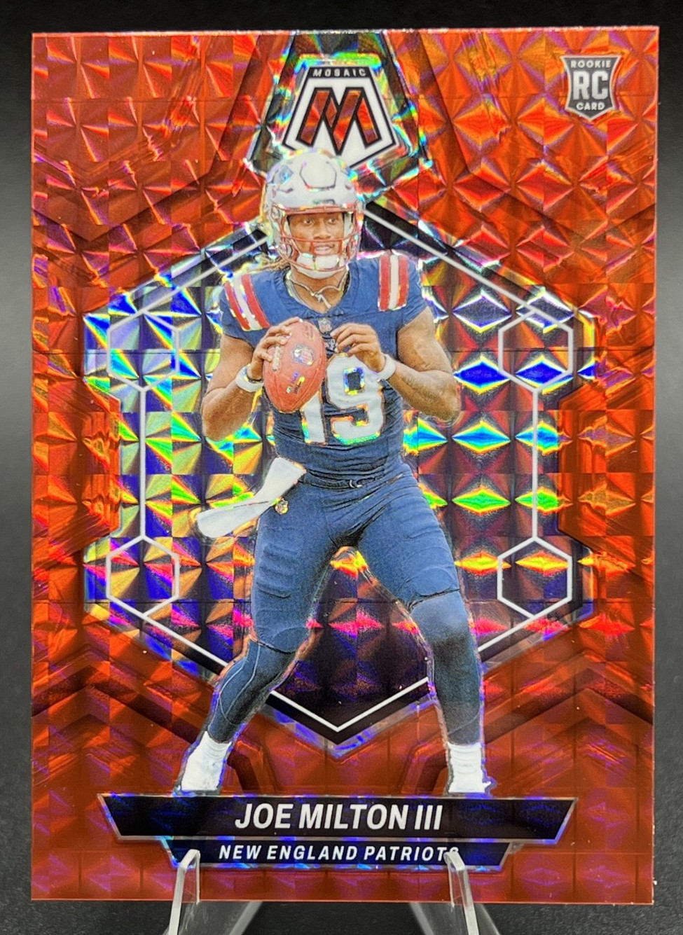 2024 Panini Mosaic Joe Milton III Red Prizm Color Match RC #397 Pats Cowboys 3B