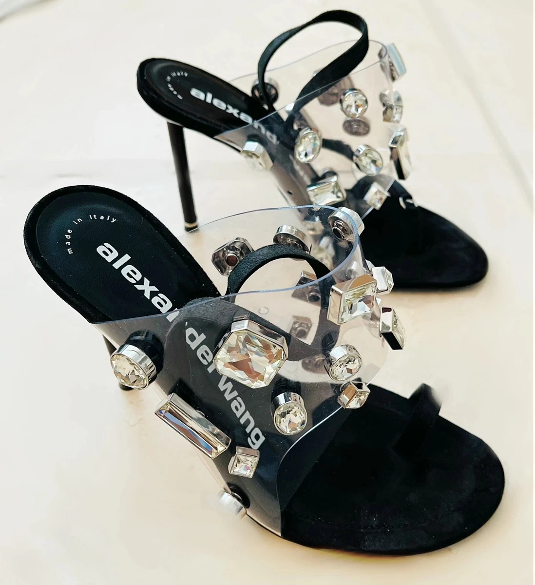 Alexander wang crystal store kaia sandals