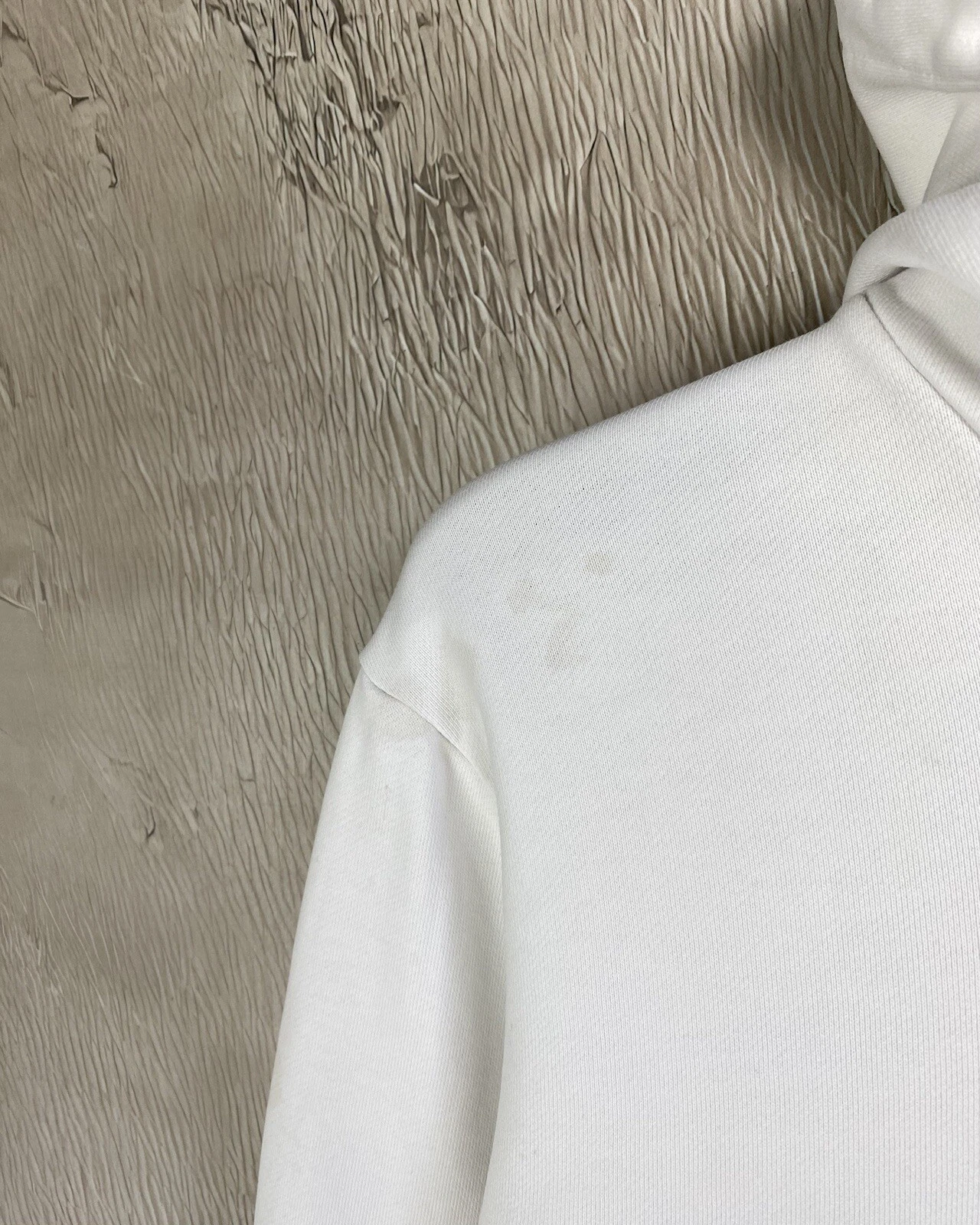 Felpa con cappuccio grande logo Alexander McQueen Mcq bianca sbiadita taglia S