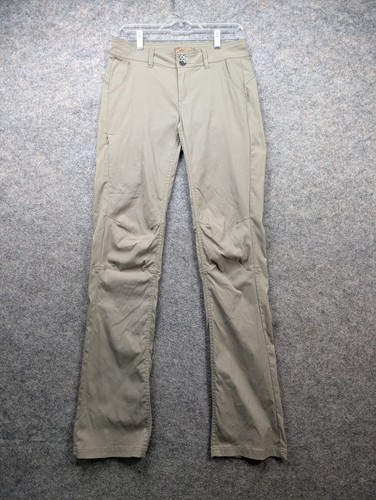 PrAna Pants Womens 4 Beige Halle II Straight Roll Up Snap Stretch Outdoor Hiking