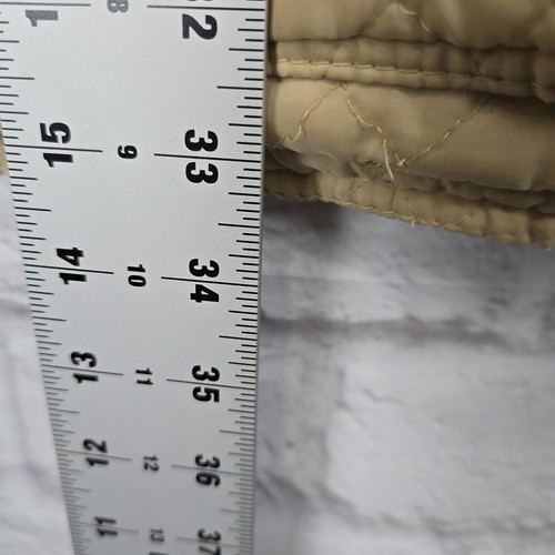 Vintage Quilted Puffer Coat Beige Size 20 Stitched Details Made in Taiwan •Flaws - Picture 9 of 16
