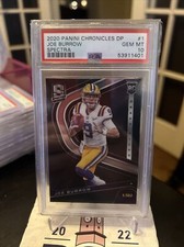2020 PANINI CHRONICLES DRAFT PICKS JOE BURROW ROOKIE CARD SPECTRA #1 RC - PSA 10