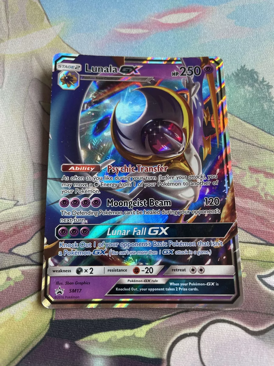 Lunala GX SM17 Pokémon Card Black Star Promo Holo Promo Two Cards