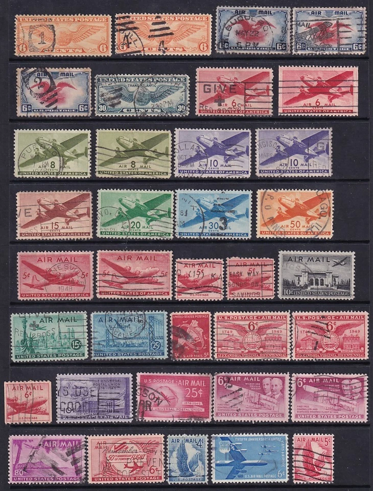 ESTATE REMNANTS - AIR MAIL COLLECTION USED US #C7 C129 CV$32.25 - Image 2 of 3