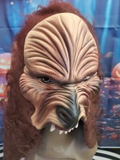 Vintage Halloween Werewolf Chinless Mask brown wolf distortions Don post New