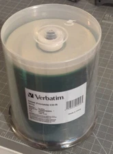 VERBATIM CD-R CDR 52X  Silver Inkjet Printable 100 pack Spindle 95256 