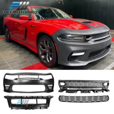 Fits 15-23 Dodge Charger SRT Style Front Bumper Conversion LED Grille Bodykits