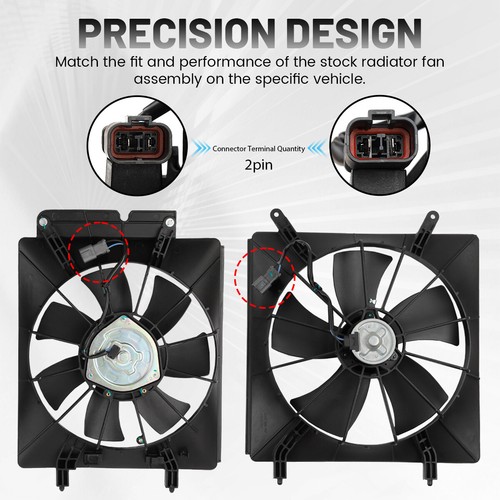 Ventilador de refrigeración del radiador y ventilador de refrigeración condensador de aire acondicionado para Honda Element 2007-2011 - Imagen 2 de 11