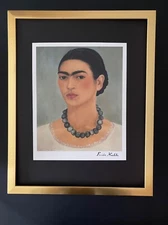 FRIDA KAHLO | Signed Print from Mexico "Self Portrait" + Framed  Buy it Now!=