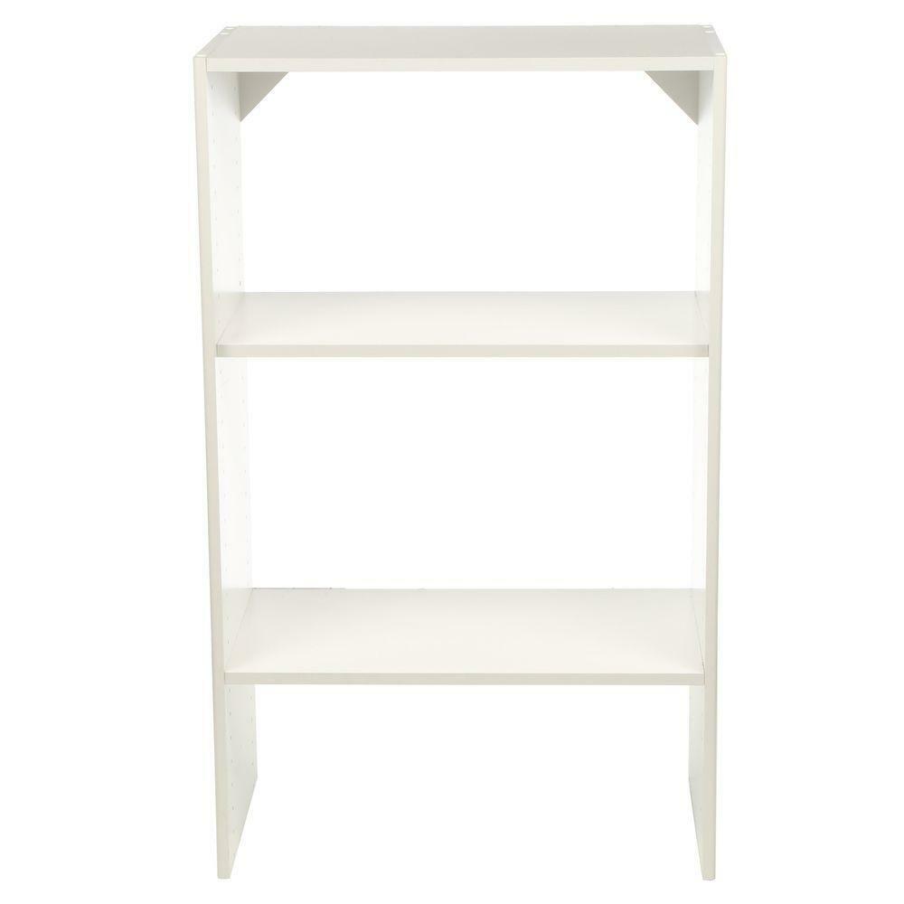 ClosetMaid Stackable Organizer 3-Adjustable Super-cheap in. 25 Max 68% OFF White Shelves