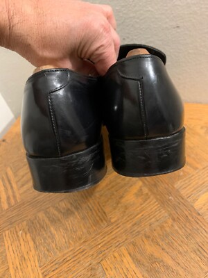 Vtg JOHNSTON & MURPHY Aristocraft Black Horsbit 89413 Men's Vtg JOHNSTON & MURPHY Aristocraft Black Horsbit 89413 Men's