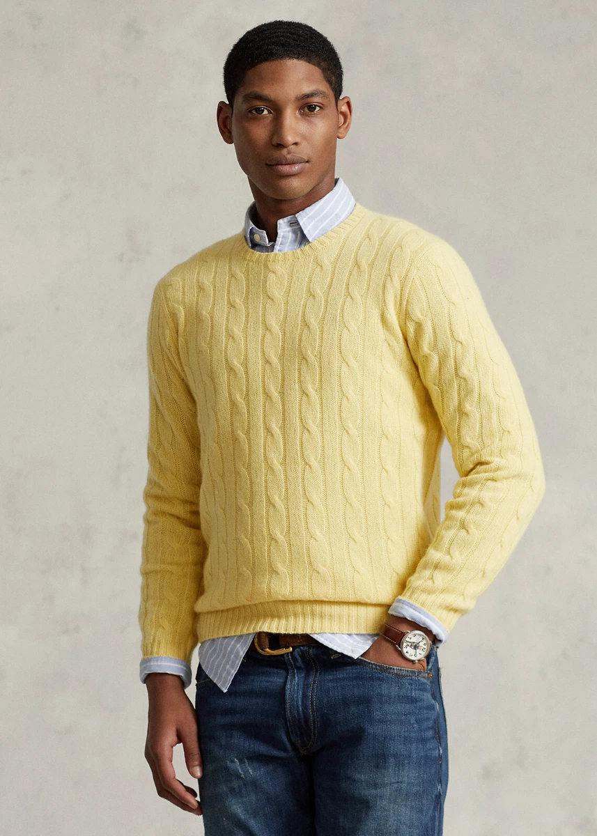 Mens yellow hotsell polo sweater