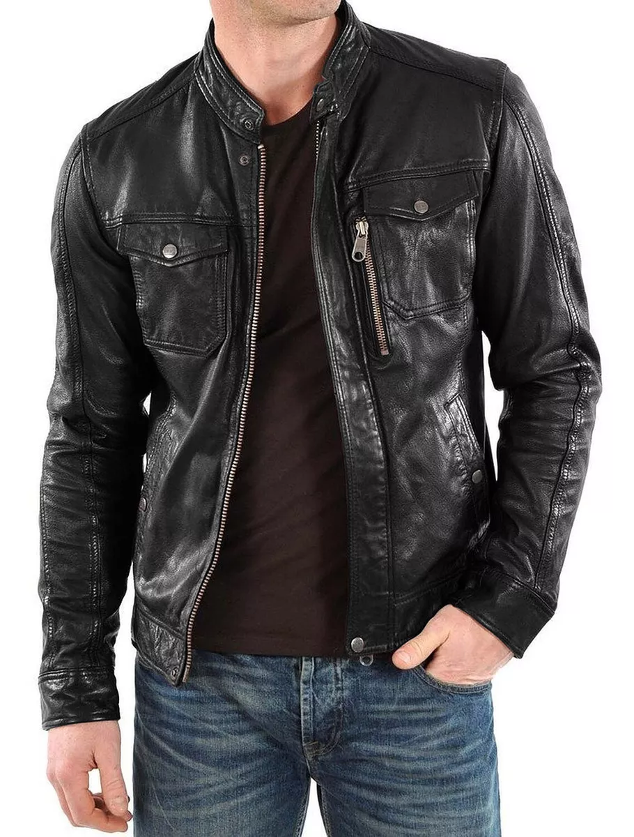 Laverapelle men's black top genuine lambskin leather jacket