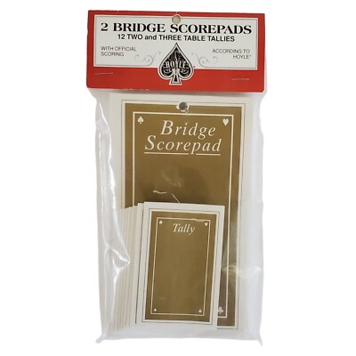 Vintage Hoyle Bridge Game Scorepad Set With 12 Two & Three Table Tallies 1994