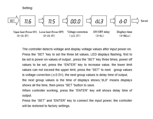 12V Relay car battery Undervoltage protection controller Power switch Voltage - Picture 6 of 7