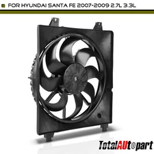 Radiator Cooling Fan w/ Shroud Assembly for Hyundai Santa Fe 2007-2009 2.7L Left