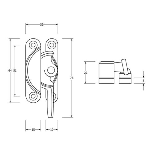 From The Anvil Fitch Window Fastener - Various Finishes - Picture 2 of 9