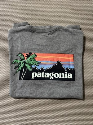Patagonia Pataloha Haleiwa Hawaii T Shirt - Men s Small (W's M) Gray Surf Aloha