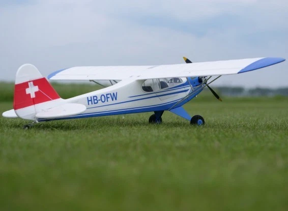 Avión RC Swiss J-3 Piper Cub 1400 mm EPO tren de aterrizaje de metal y montaje FPV PNF Foto 2 de 4